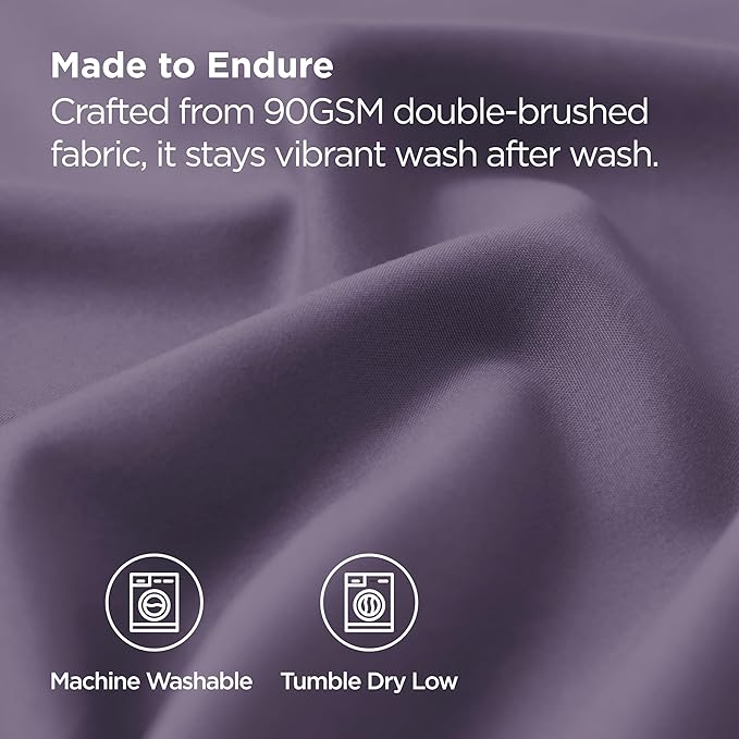 Bedsure King Size Pillow Cases Set of 2 - Grayish Purple Brushed Microfiber Pillowcases 2 Pack, Super Soft Pillow Case Cover with Envelope Closure, Wrinkle, Fade and Stain Resistant, 20x36 Inches