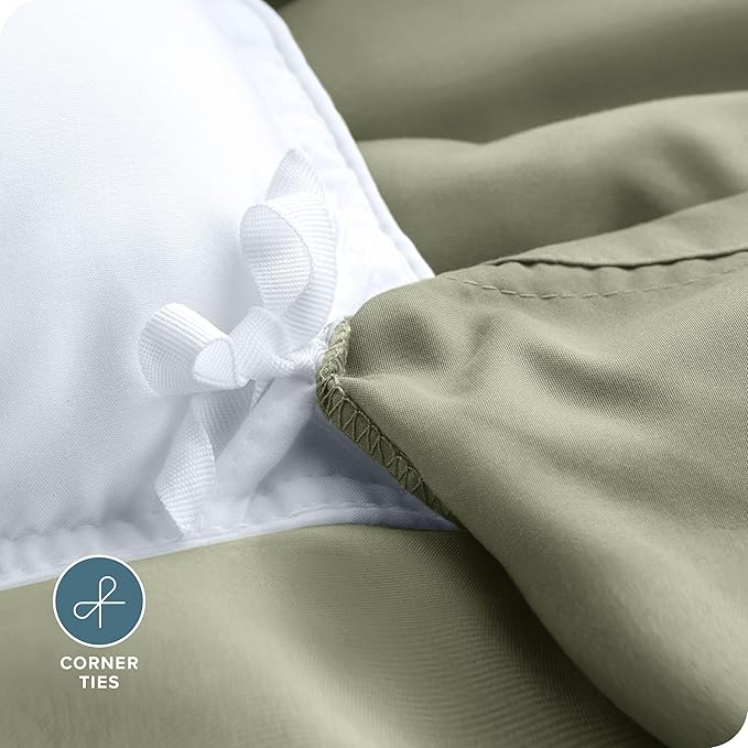Bare Home Bedding Duvet Cover California King Size - Premium 1800 Super Soft Collection - Lightweight, Cooling - Soft Breathable Bedding Duvet Cover (Cal King, Sage)