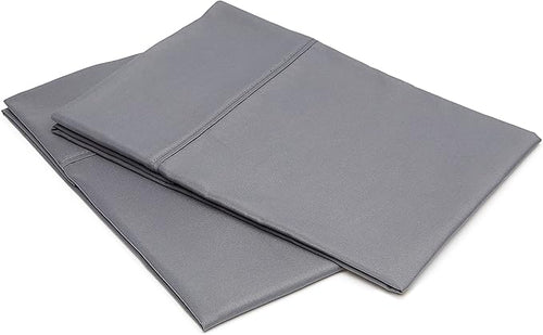 Amazon Basics Standard Pillow Cases Set of 2 - Lightweight, Super Soft Easy Care Microfiber, Dark Gray, 30" L x 20" W, Pillows Not Included