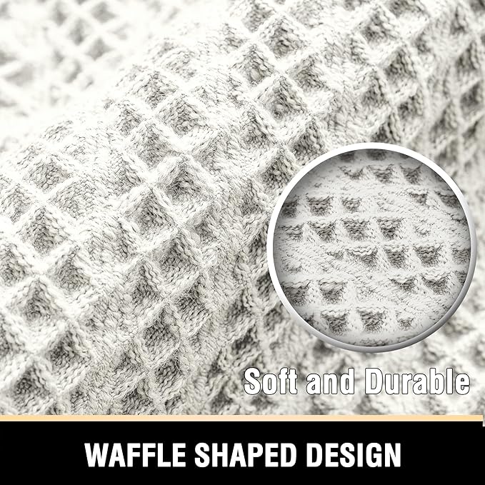 H.VERSAILTEX Waffle Bath Mat Super Absorbent Boho Bath Mat Non Slip Bath Rugs for Bathroom Floor Machine Washable Dry Fast Bathroom Rugs with Tassels, 24" x 36", Ivory White