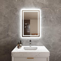 Bathroom Mirror with Lights 24"X36" with Front Light and Backlit, Tempered Glass, Wall Mount Horizontal/Vertical, Stepless Dimmable, 3 Colors, Anti Fog, Bathroom Memory LED Mirror