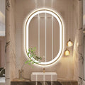 Oval LED Bathroom Mirror, 36"x24" Lighted Wall Mounted Vanity Mirror with Metal Frame, Anti-Fog IP66 Waterproof Smart Mirror, Memory Function, (Horizontal or Vertical), Gold