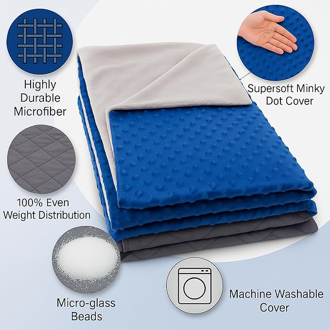 Super Soft Weighted Blanket for Kids with Removable Cover - 10 Lbs 48'' x 72'' Comfortable Children Heavy Blanket for Boys and Girls - Comforting Kids Weighted Blanket