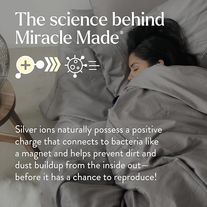 Miracle Made Extra Luxe Soft Cooling Pillowcase, 2-Piece Silver-Infused Cotton Fabric – Lightweight, Thermoregulating, Breathable Cover for Sensitive Skin, Standard Size, Sand