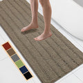 Bcoimo 70"×24" Chenille Bath Mat – Non-Slip with Backing Bath Rug Ultra-Absorbent and Machine Washable Bathroom Mat Quick-Dry Design. Ideal for Bathroom and Tub Areas