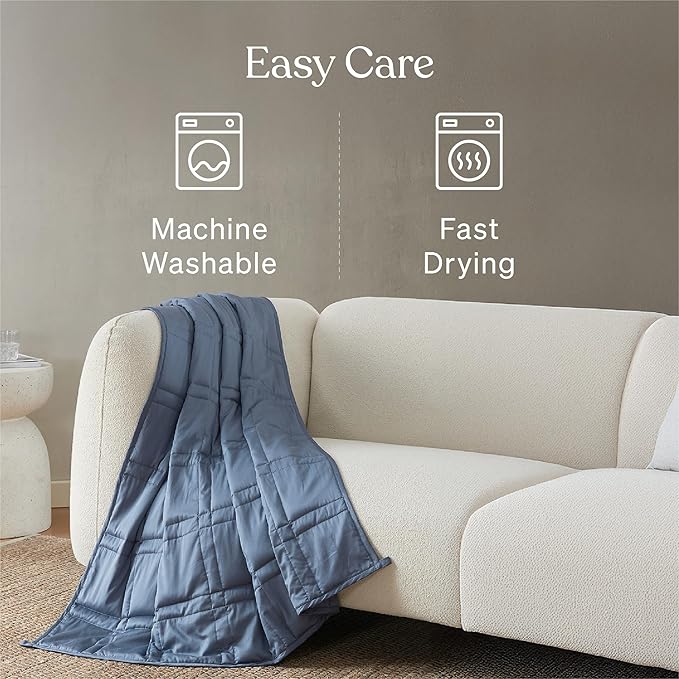 Baloo Weighted Blanket for Adults 15 lb (Dusk, 60"x80") | Cool & 100% Cotton | Machine Washable & Dryer Safe | Glass Microbead Fill