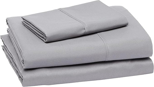 Amazon Basics Lightweight Super Soft Easy Care Comfortable Microfiber 3 Piece Bed Sheet Set with 14-inch Deep Pockets, Twin XL, Dark Gray, Solid (Pack of 4)