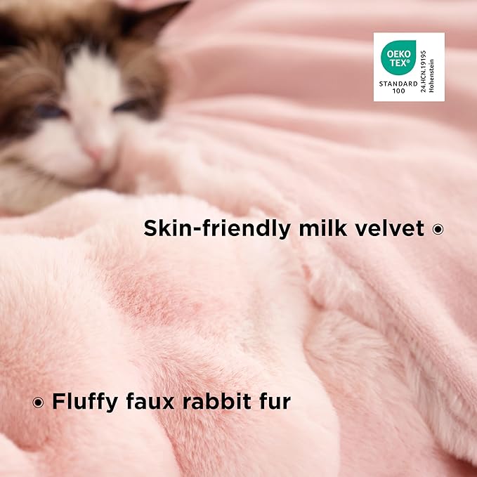 Bedsure GentleSoft Fluffy Faux Fur Blanket Twin Size, Fuzzy Soft Bubble Blanket for Couch, Faux Fur Decor for Home Bedroom Living Room, Thick Furry Cozy Gifts for Women, Tie-dye Pink, 60x80 Inch