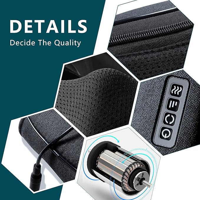 Mo Cuishle Shiatsu Neck and Back Massager with Heat – Deep Kneading for Shoulder and Neck – Ideal Gift for Men, Women, Mom, Dad Him & Her – Perfect for Christmas, Mother's Day, Father's Day, Birthdays