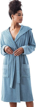 SEYANTE Organic Turkish Cotton Terry Hooded Kimono Bathrobe, Robe for Women