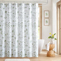 Martha Stewart Martha's Garden Shower Curtain Botanical Floral Print Cotton Shower Curtain for Bathroom, Spa Quality Modern Shower Curtains Standard Size, 72x84 Sage Green