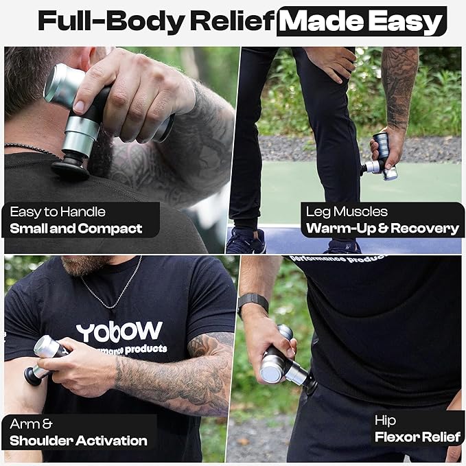 The Therapeutic Mini Massage Pistol with Portable Carrying Case, 4 Massage Speeds, 6 Colors | Fast USB Type C Charging | Massage Tool for Pain Relief | Stylish and Powerful Massage Gun