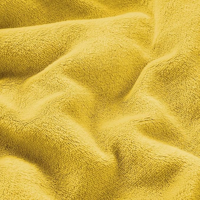 IR Imperial Rooms Gold Sherpa Fleece Throw Blanket for Bed - Wholesale Bulk Pack of 16 Sherpa Blankets - Soft Fluffy Throw Blankets for Hotels, Guest Bedroom (Yellow, 50x60 Inches)