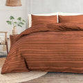 NEXHOME PRO Twin Duvet Cover, Brunt Orange 2 Pieces Boho Tufted Twin Size Duvet Cover Set, Soft and Lightweight Microfiber Comforter Cover Set for All Season (Brunt Orange, 66 x 90)-No Comforter
