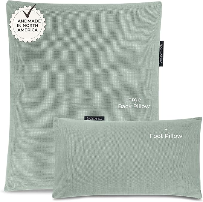 BADESOFA® Luxury Bath Pillow Set 2-Piece – Large Back Pillow & Foot Pillow for Tub – Spa-Grade Comfort for Head, Neck, Back & Feet – Quick Drying Bathtub Cushion Set in Green