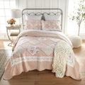 Donna Sharp King Bedding Set - 3 Piece - Strawberry Garden Quilt Set with Quilt and Two Pillow Shams - Machine Washable - Patchwork Design