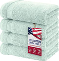 American Veteran Towel, Hand Towels for Bathroom Set of 4, 100% Cotton Turkish Hand Towel Sets, Soft Hand Face Towels, Mint Green Hand Towels