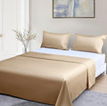 Beckham Hotel Collection Twin Sheet Set 100% Cotton, 500TC Luxury Sateen Bedding, 16” Deep Pocket, Moisture-Wicking, 3-Piece, Sand