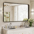VooBang Bathroom Mirror 30x56 inch, Black Gorgeous Deep Frame Wall Mirror with Shatterproof Tempered Glass, Modern Bathroom Vanity Mirror for Over Sink Hanging Horizontal or Vertical, Black