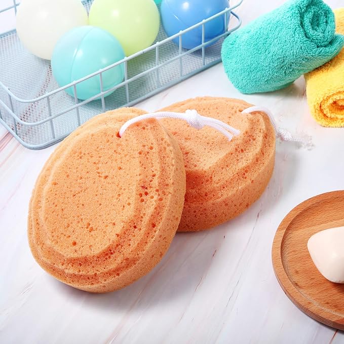 4 Pieces Soft Bath Sponge Exfoliating Shower Foam Body Sponge Exfoliating Soothing Sponge for Bathroom Supply