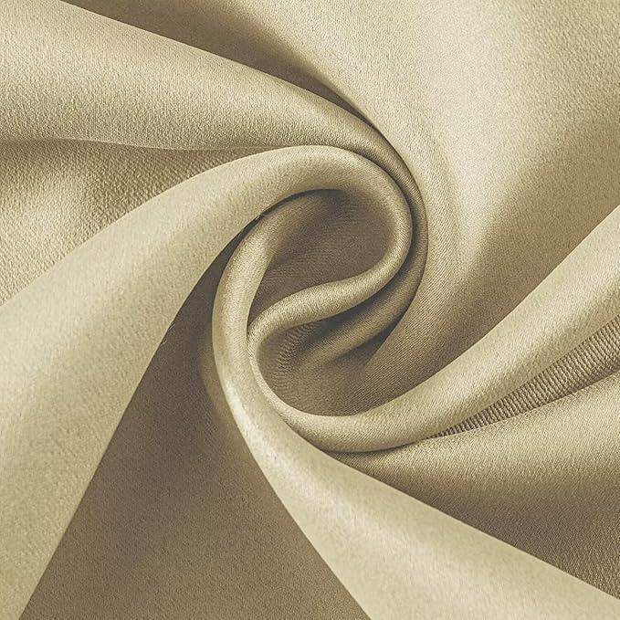 Joydeco Beige Custom Solid Single Blackout Curtain for Bedroom and Living Room, Grommet Thermal Insulated Room Darkening Curtain 1 Panel (Custom Size,Beige)