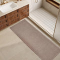 ZALL Tan Waffle Bath Mat,Super Absorbent Non Slip Long Bathroom Runner Rug,Brown 24X72inch,Machine Washable Ultra Soft Floor Mats