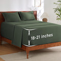 Bedsure Deep Pocket Queen Sheets Set - Fits Mattresses Up to 21 Inches Thick - 4 Piece GentleSoft Bed Sheets, Moisture Wicking, Soft & Cooling Bedsheet & Pillowcases, Easy & Secure Fit, Olive Green