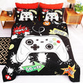 Wajade Kids Game Comforter Set Bed in A Bag Full Size 7 Piece 3D Colorful Video Game Controller Bedding Set for Boys Girls (1 Comforter, 1 Flat Sheet, 1 Fitted Sheet, 2 Pillowcase and 2 Pillow Sham)