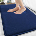 OLANLY Thick Memory Foam Bath Mat Rug 34x21, Extra Soft Absorbent Bathroom Rug, Quick Dry Bath Mats, Non-Slip, Machine Washable Carpet for Bathroom, Tub and Shower, Home Decor Accessories, Navy