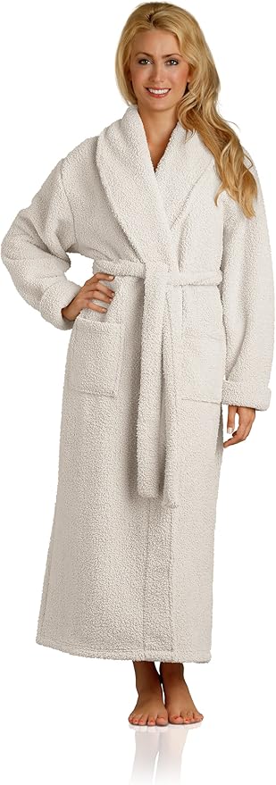 Plush Microfiber Fleece Robe | Super Soft & Warm | Lightweight | Full Length