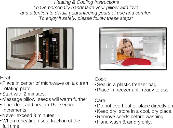 Heat Pack - Handmade Microwavable Heating Pads - Breast Cancer Heart - Microwave Heating Pad for Rapid Pain Relief & Comfort - Suitable for The Neck, Stomach Cramps & More - Heat Wrap or Hot Compress