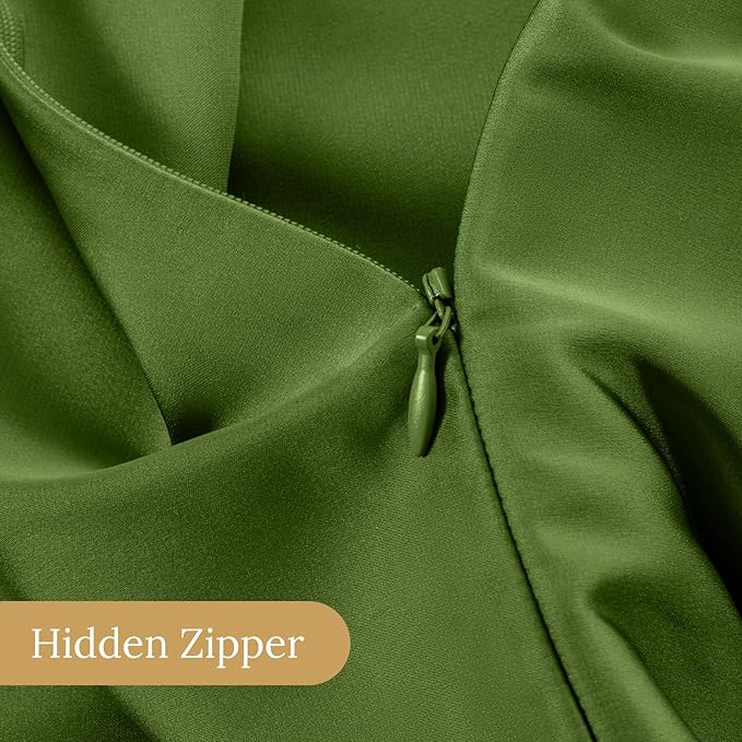 INFIIXSO Silk Pillow Cases 2 Pack Standard Size, Ultra Smooth & Soft Mulberry Silk Pillow Case for Hair and Skin, Breathable Cooling Silk Pillowcase with Hidden Zipper (Cedar Green, 20x26 Inches)