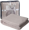 DOLLCENT 100% Cotton California King Size Blanket For Bed, Premium Combed Lightweight Blankets, Washed Breathable Cozy Bed Throw Blanket, Sand Cal King Cotton Blankets For All Season: Sand (102"x108")