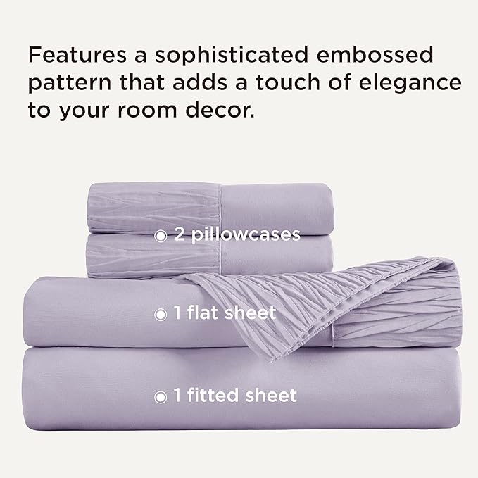 Bedsure Full Size Bed Sheets - 4 Pieces Soft Full Sheet Set - Breathable & Cooling - Hotel Luxury - Easy Care Polyester Microfiber Bedding for Women, Men, Lavender