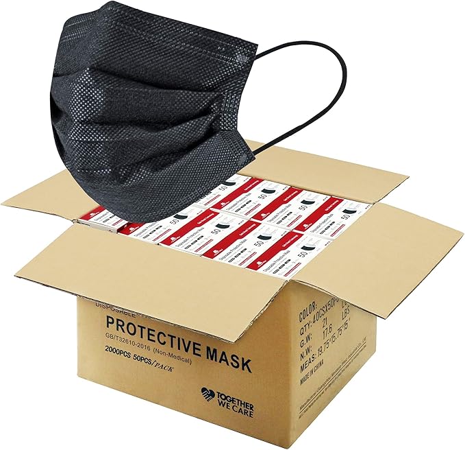 2000PCS Wholesale Bulk Disposable Face Masks, Non Woven Thick 3-Layers Breathable Face Mask for Adults