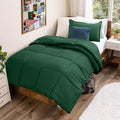 Bare Home Comforter Set - Twin/Twin Extra Long Size - Ultra-Soft - Goose Down Alternative - Premium 1800 Series - All Season Warmth (Twin/Twin XL, Forest Green)