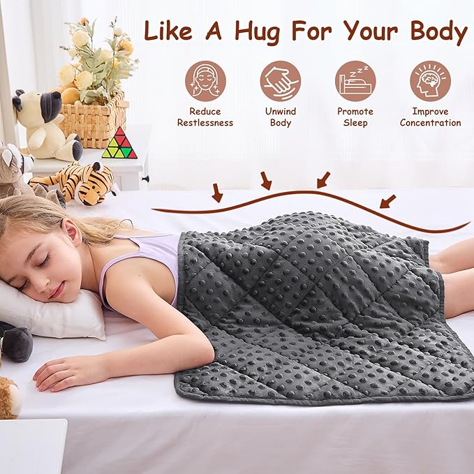 yescool Weighted Lap Pad 2 lb Weighted Lap Blanket, Small Lap Blanket Cooling Heating Weighted Throw Blankets, Minky Blankets Gift for Travel Indoor Outdoor, 20 * 30in