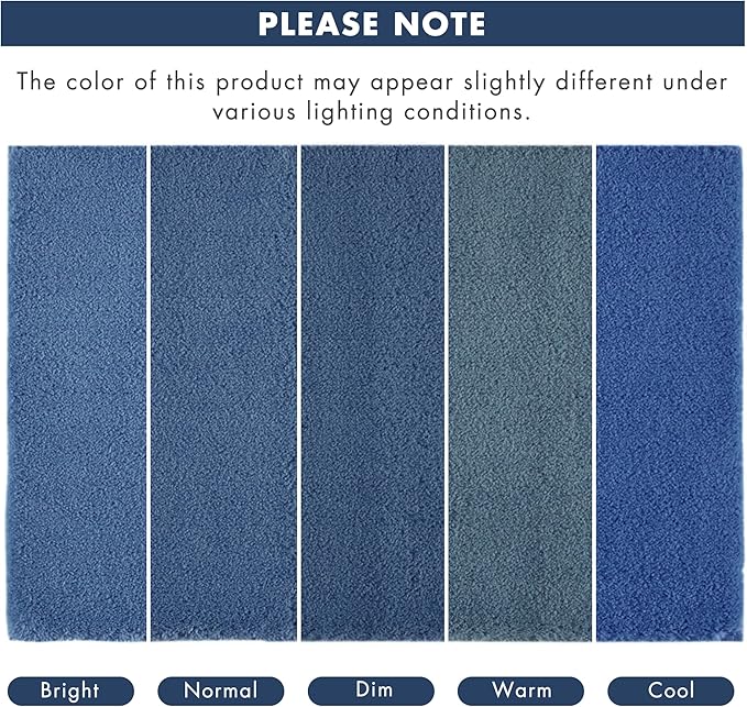 Madison Park Signature Marshmallow Bathroom Rug Non Slip, Luxrurious Plush Bath Mat, Absorbent, Quick Dry, Spa Design Bath Room Décor, 20x24, Navy