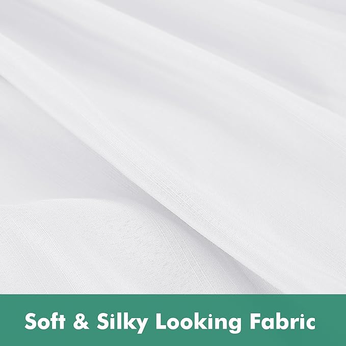 Biscaynebay Wrap Around Bed Skirts with Split Corners for Full Beds 18" Drop, White Adjustable Elastic Dust Ruffles Easy Fit Wrinkle Resistant Silky Luxurious Fabric Machine Washable