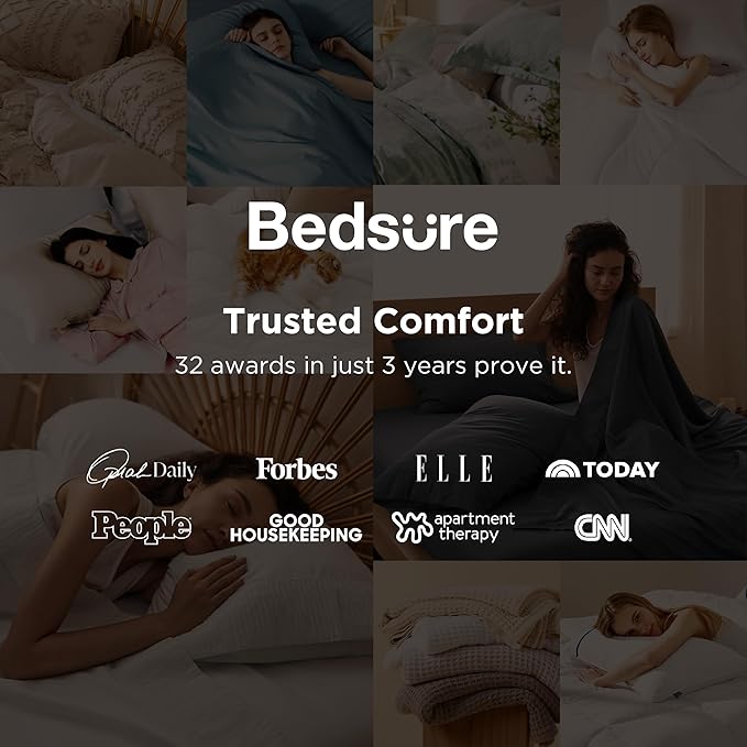 Bedsure Twin Sheets Set - 3 Pieces Soft Twin Bed Sheets - Breathable & Cooling - Hotel Luxury - Easy Care Polyester Microfiber Bedding for Women, Men, Bright White