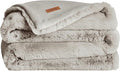 UnHide Marshmallow - Faux Fur Blanket - Heavy Weight, Extra Soft Blanket - Made from Recycled Materials - Machine Washable - Large (90" x 108") - Greige