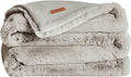 UnHide Marshmallow - Faux Fur Blanket - Heavy Weight, Extra Soft Blanket - Made from Recycled Materials - Machine Washable - Small (50" x 60") - Greige