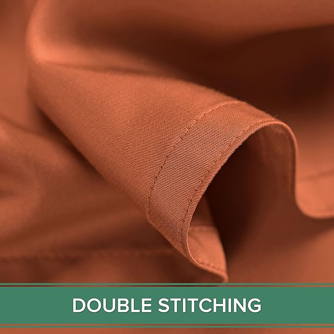 Full Sheets by Pure Bamboo, Genuine 100% Organic Viscose Derived from Bamboo Bed Sheet Set, Luxuriously Soft & Cooling, Double Stitching, Lifetime Quality Promise (Full, Terracotta)