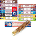 Satya Incense Sticks - Nag Champa, Namaste, Positive Vibes, Tantra, Buddha Blessing, Aura Cleansing, Chakra, Pyramids, Reiki, Karma, Spiritual, Traditional Ayurveda, Pack of 12 Assorted Fragrances