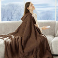 Heated Throw Blanket 50"X60"- Soft Double Sided Sherpa Electric Throw Blanket with 5 Heatings Levels & 4 hrs Auto Shut Off, Overheat Protection & ETL Certified, Gift for Women(Brown)