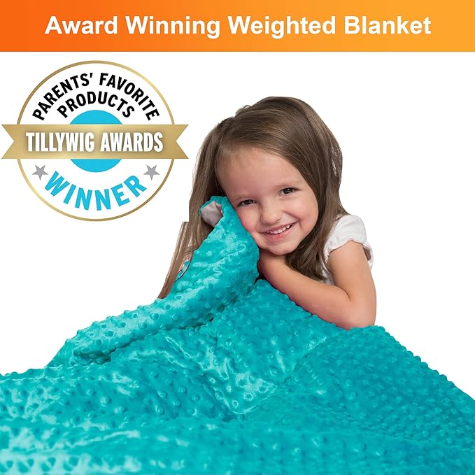 hazli Super-Soft Kids Weighted Blanket 5 Pounds - Weighted Blanket for Kids - Easy to Clean, Washable Minky Cover - 36x48 Inches 5lbs Child - Small Heavy Blanket for Girls and Boys