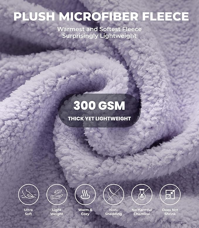Plush Microfiber Fleece Robe | Super Soft & Warm | Lightweight | Full Length