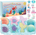 Mermaid Bath Bombs for Kids with Surprise Toys Inside, 8 Pcs Organic Natural Bubble Bath Bombs for Girls,Christmas Birthday Gift for 3 4 5 6 7 8 Year Old Girl,Princess Bath Bomb Kit with Mermaid Toys