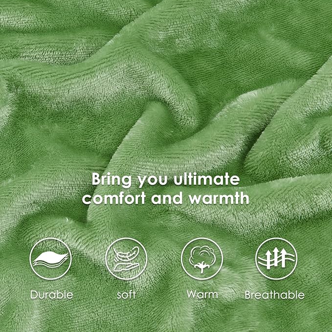 SOCHOW Sherpa Fleece Throw Blanket, Double-Sided Super Soft Luxurious Plush Blanket Throw Size, Sage Green, 50x60 inches
