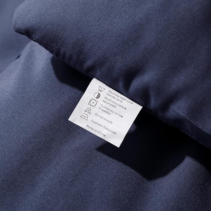 ROSGONIA Twin/Twin XL Comforter Set for College Boys Girls Navy Blue, 1 Blue Comforter & 1 Pillowcase, Lightweight Kids Comforter Soft Dorm Bedding
